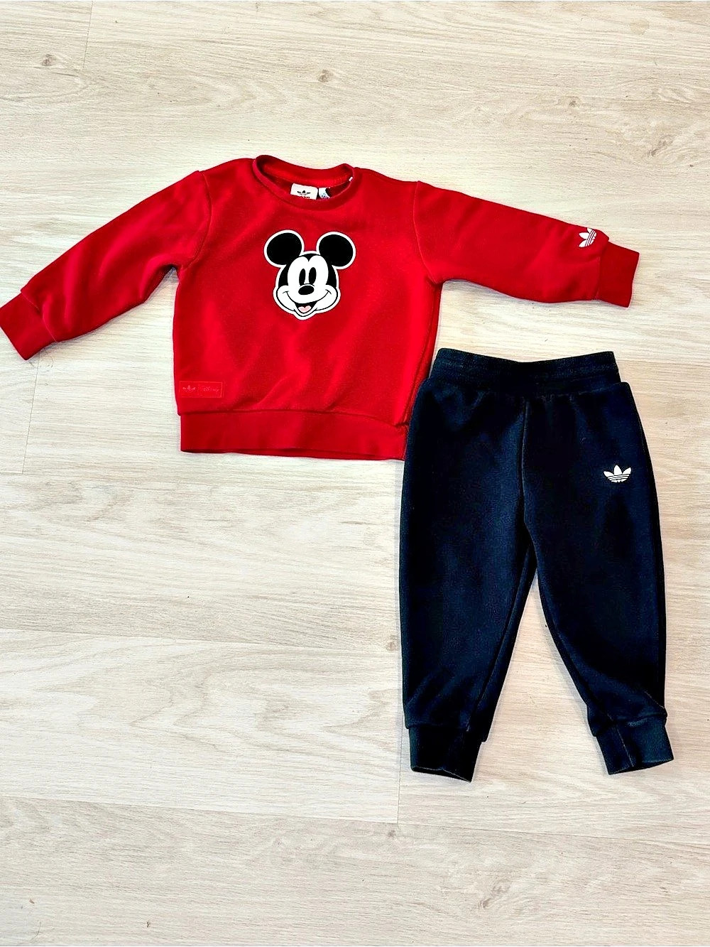 adidas Mickey Mouse x Disney black and red Matching Set boys 2T